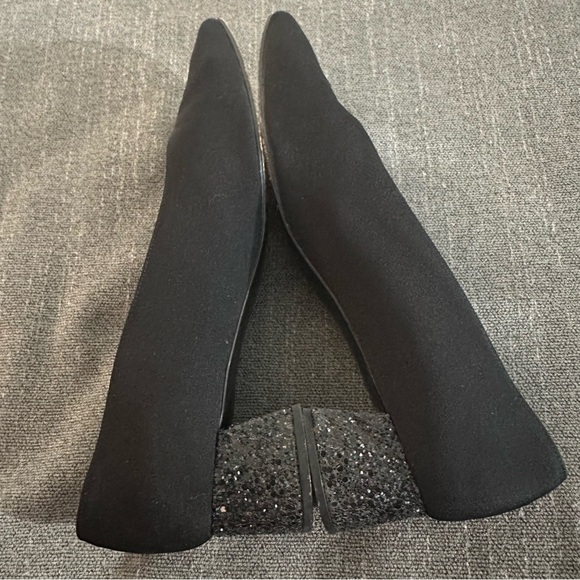 Stuart Weitzman black pumps sparkle heels low SZ 9 prom dance classic neutral - Picture 5 of 8